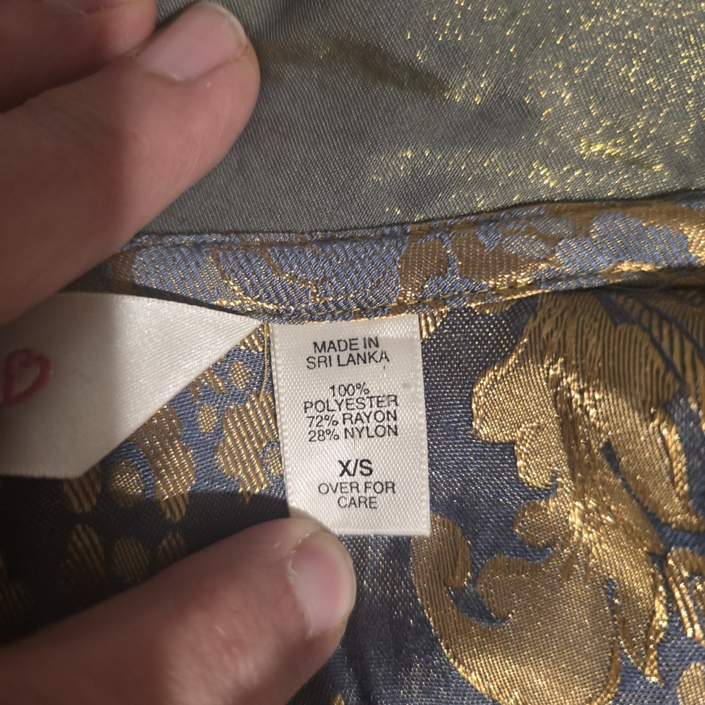 Victoria's Secret Vintage Damask Gray and Gold Long Robe Coat - Picture 9 of 10